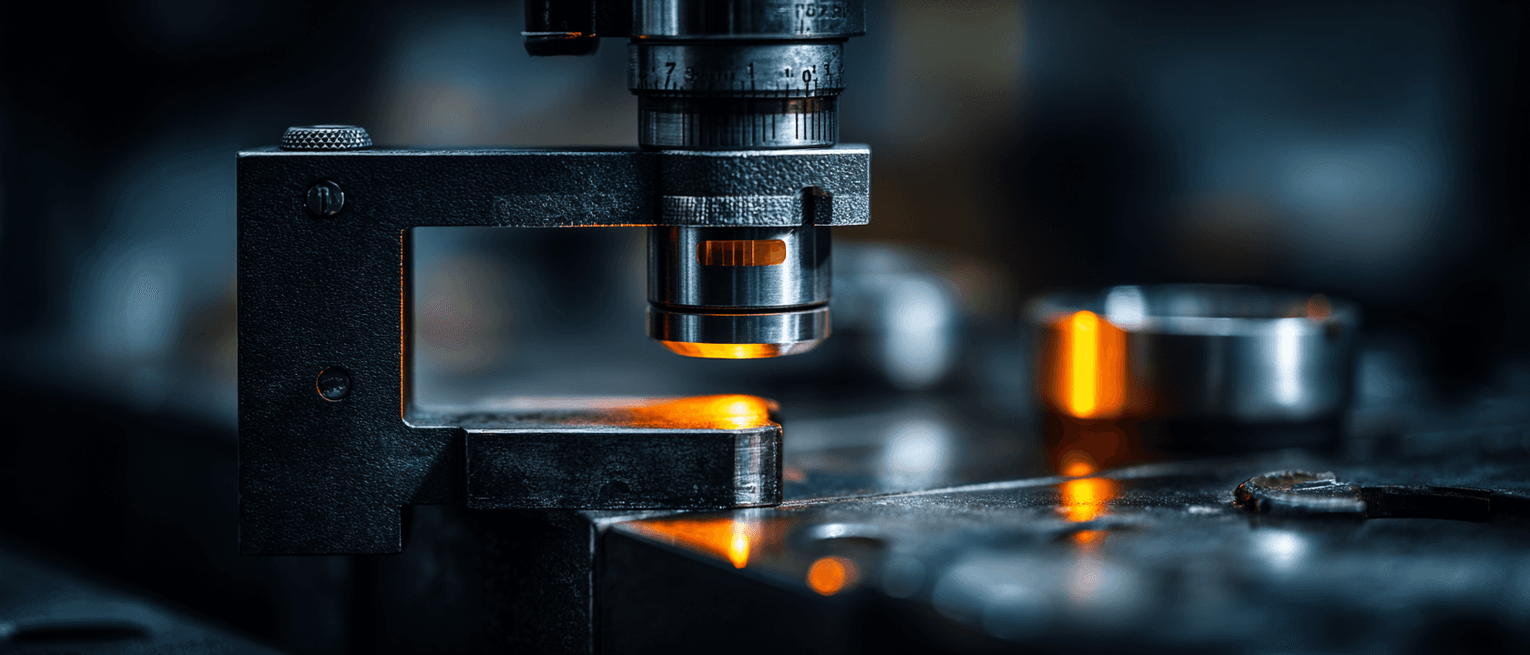 Precision lathe spindle workpiece with polished steel surface in dark factory setting